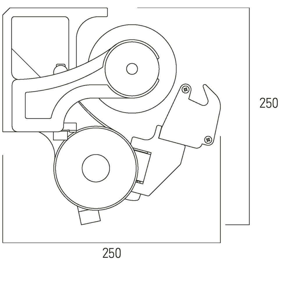 Zártszelvényes napellenző befoglalt méretek műszaki rajz
